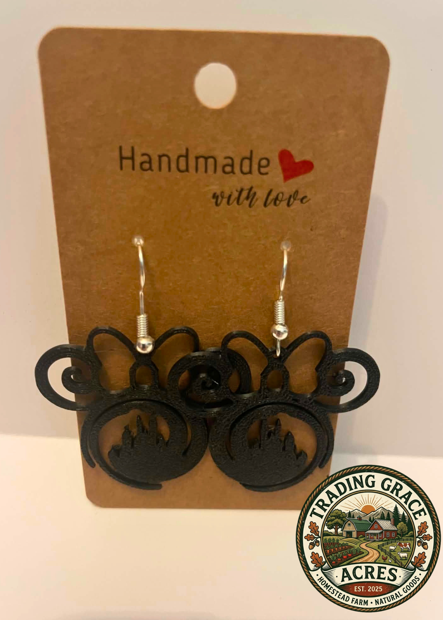 Minnie Mouse Castle Silhouette Earrings