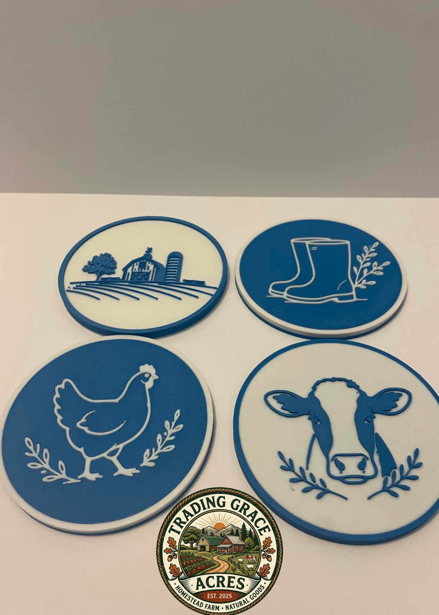 🌾 Farmhouse Collection Coaster Set