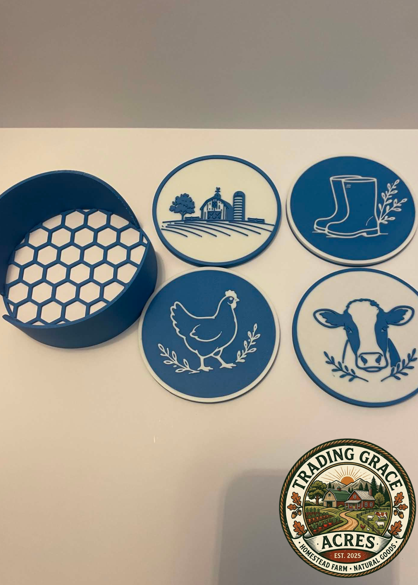 🌾 Farmhouse Collection Coaster Set