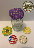 🌸 Hand-Painted Clay Flower Frog for Mason Jars