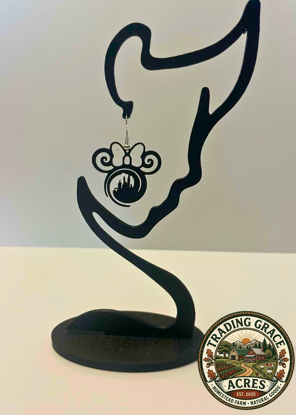 Minnie Mouse Castle Silhouette Earrings