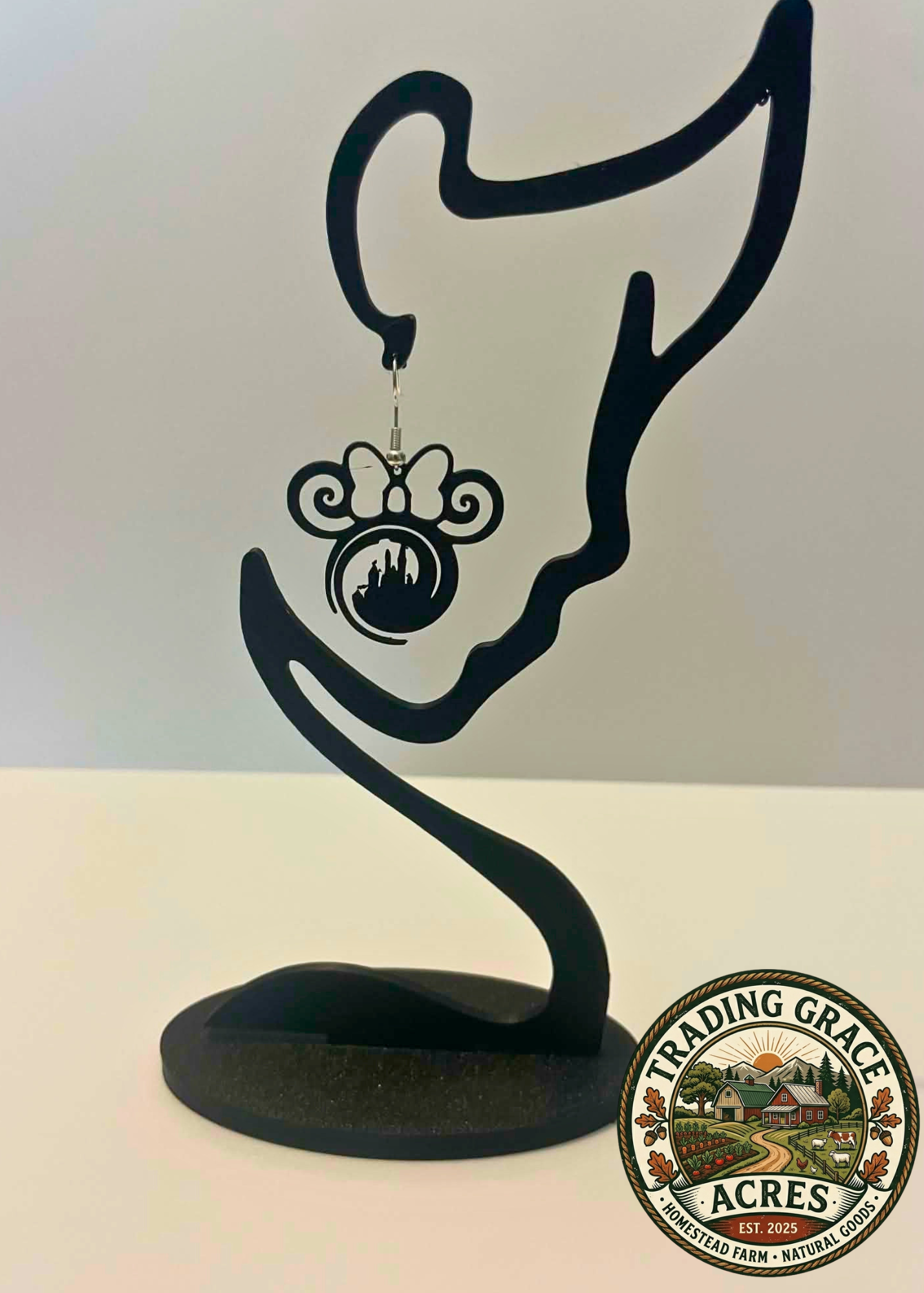 Minnie Mouse Castle Silhouette Earrings